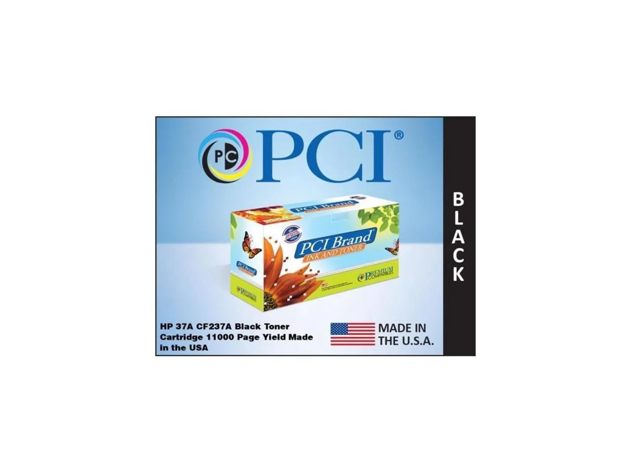 PCI CF237A-PCI — PCI BRAND ECO-FRIENDLY REMAN HP 37A CF237A BLACK TONER CARTRIDGE 11K YLD FOR HP