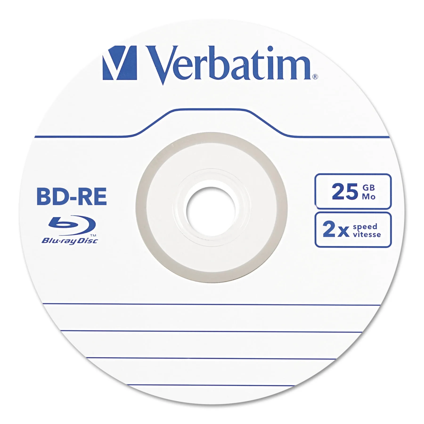 VERBATIM 43694 — VERBATIM BD-RE 25GB 2X WITH BRANDED SURFACE-10PK SPINDLE