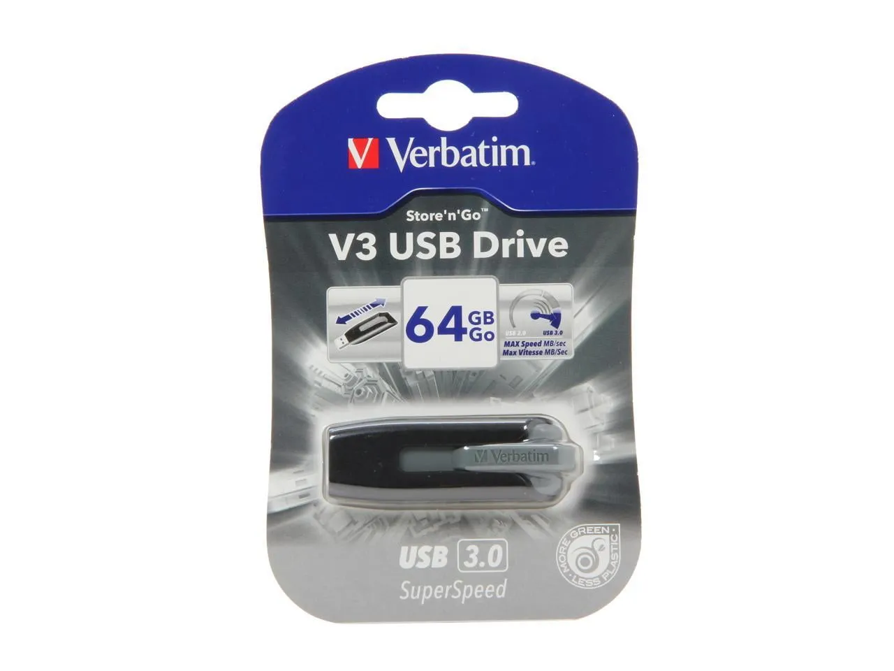 VERBATIM 49174 — STORE NGO V3 64GB USB 3.0 DRV -BLACK