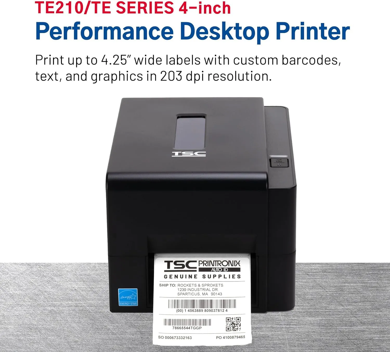 TSC AMERICA 99-065A300-00LF00 — TSC TE210 Thermal Transfer Printer - 203 DPI, 6 IPS