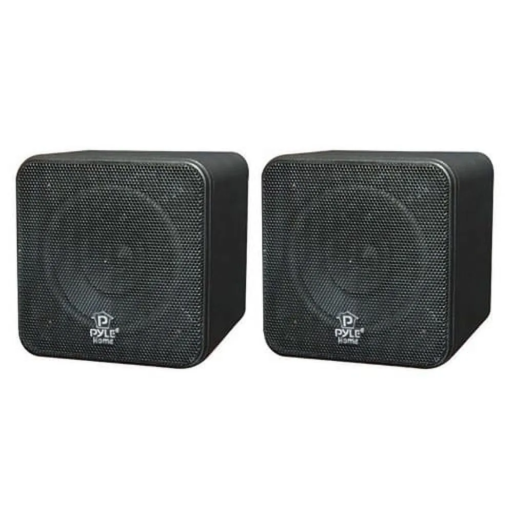 PYLE PCB4BK — Pyle Home(R) PCB4BK 4 200-Watt Mini-Cube Bookshelf Speakers (Black)