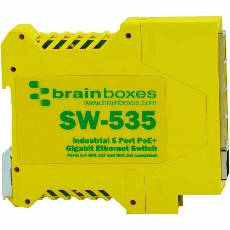 BRAINBOXES SW-535 — INDUSTRIAL 5 PORT POE+ GIGABIT ETHERNET SWITCH
