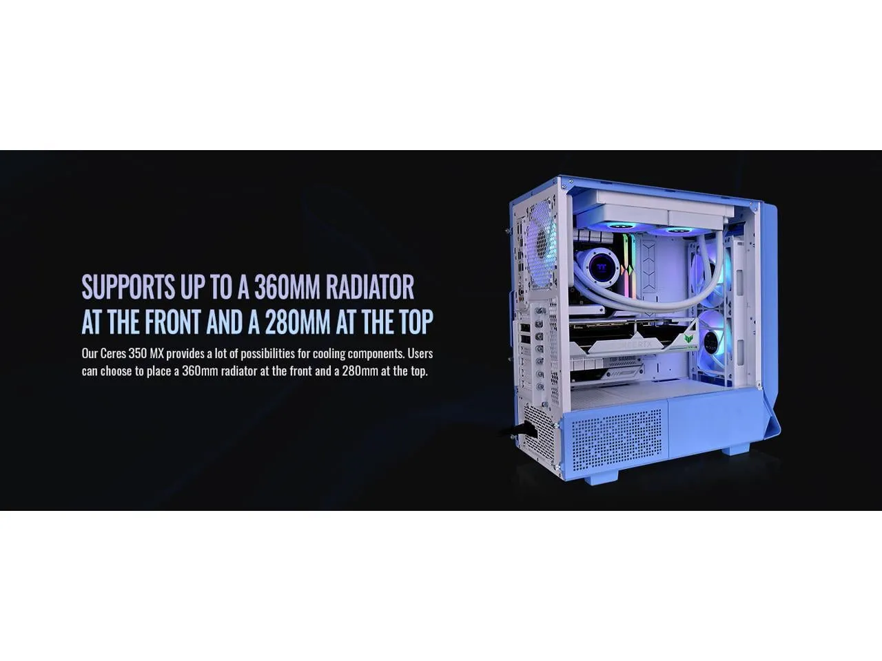 Thermaltake CA-1Z3-00MFWN-00 — Ceres 350 MX Hydrangea Blue Mid Tower Chassis