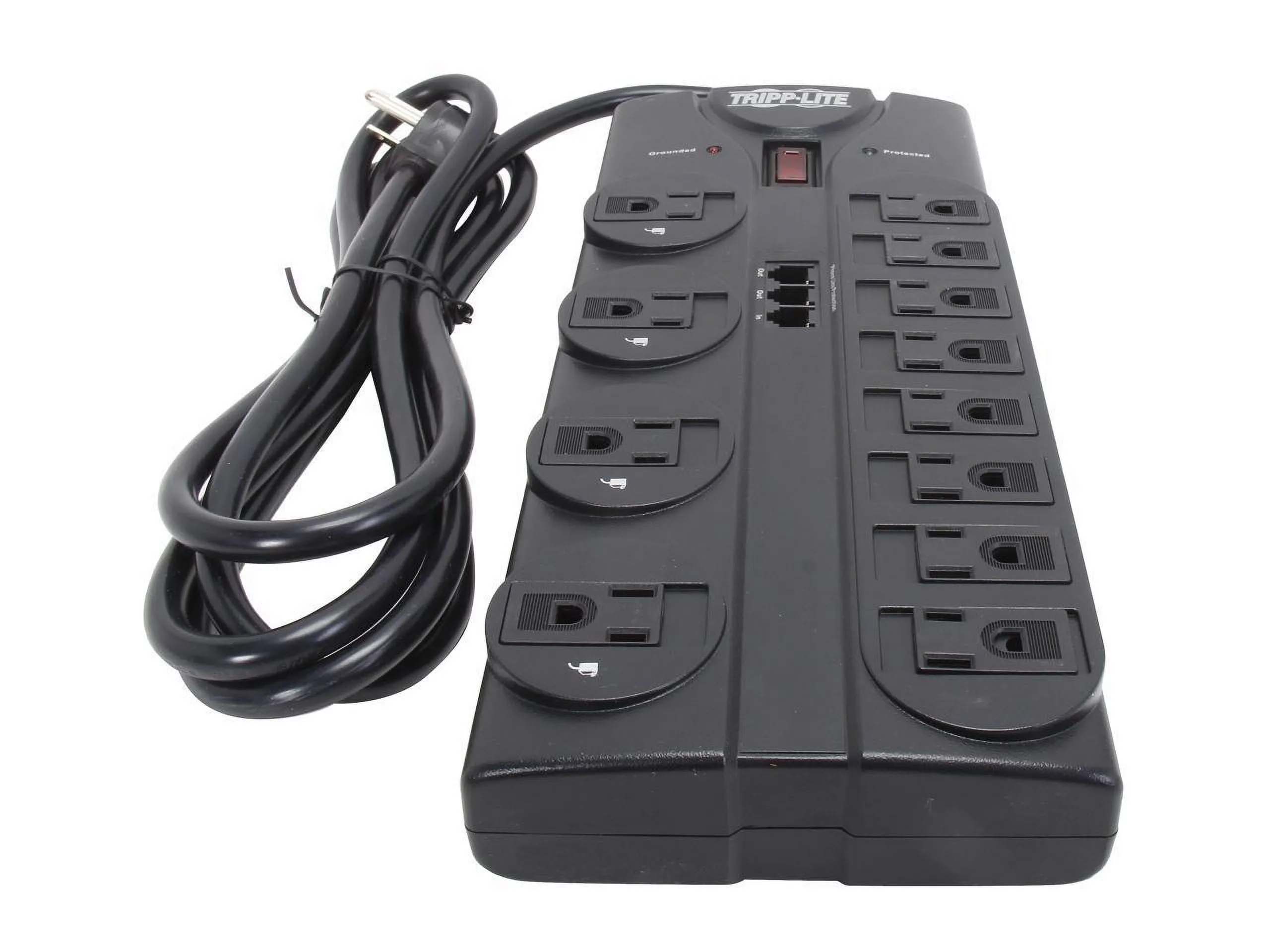 Tripp Lite TLP1208TEL - SURGE PROTECTOR 12 OUTLET 120V RJ11 8FEET CORD 2160 JOULE
