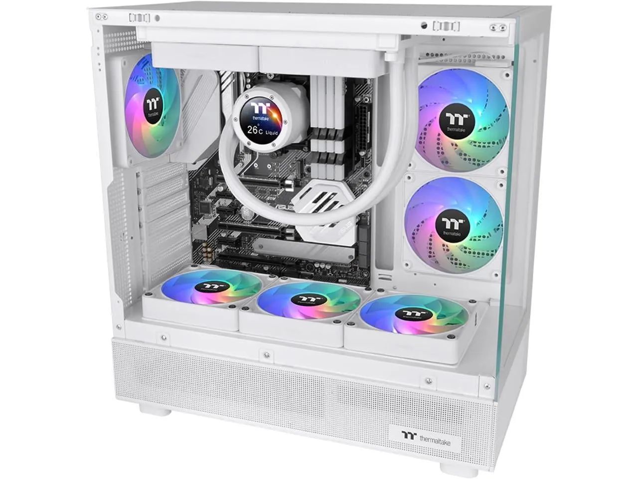 Thermaltake CL-F194-PL12SW-A — THERMALTAKE CT120 EX REVERSE ARGB SYNC PC COOLING FAN (3-FAN PACK) - WHITE