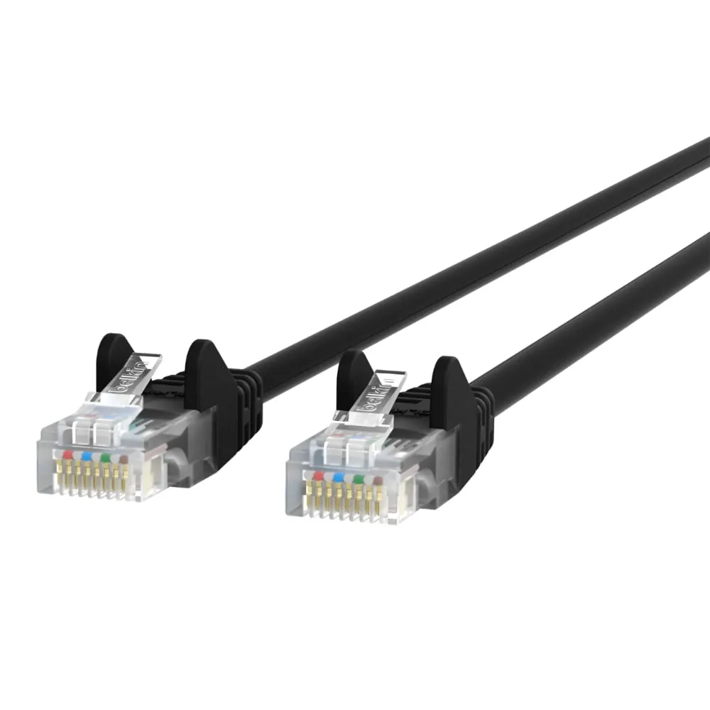 Belkin A3L980-20-BLK-S — PATCH CABLE - UNSHIELDED TWISTED PAIR (UTP) - MALE LEFT GENDER - MALE RIGHT GEND