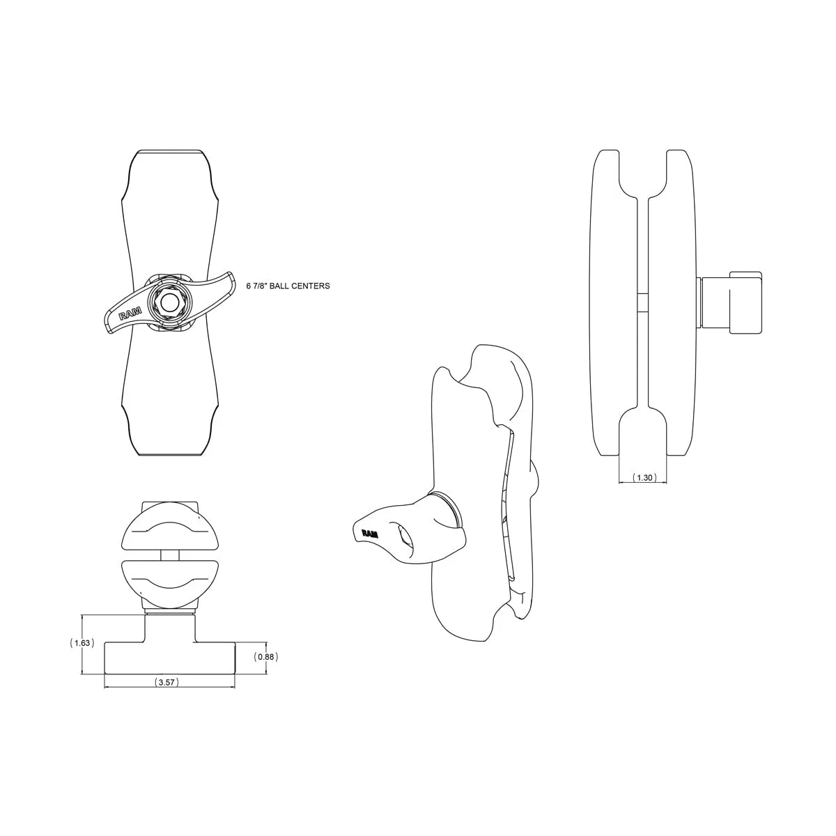Honeywell VX89A501RAMARM — HONEYWELL SCANNING & MOBILITY RAM STD ARM D-SIZE FOR VX5A003BRKT
