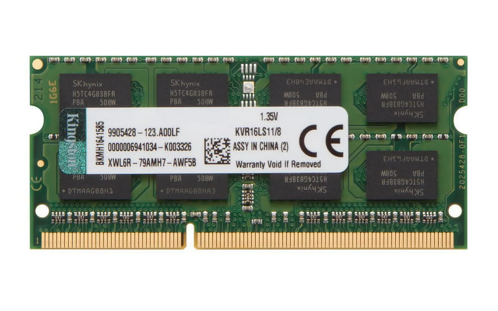 KINGSTON KVR16LS11/8 — 8GB 1600MHZ DDR3L NON-ECC CL11 SODIMM
