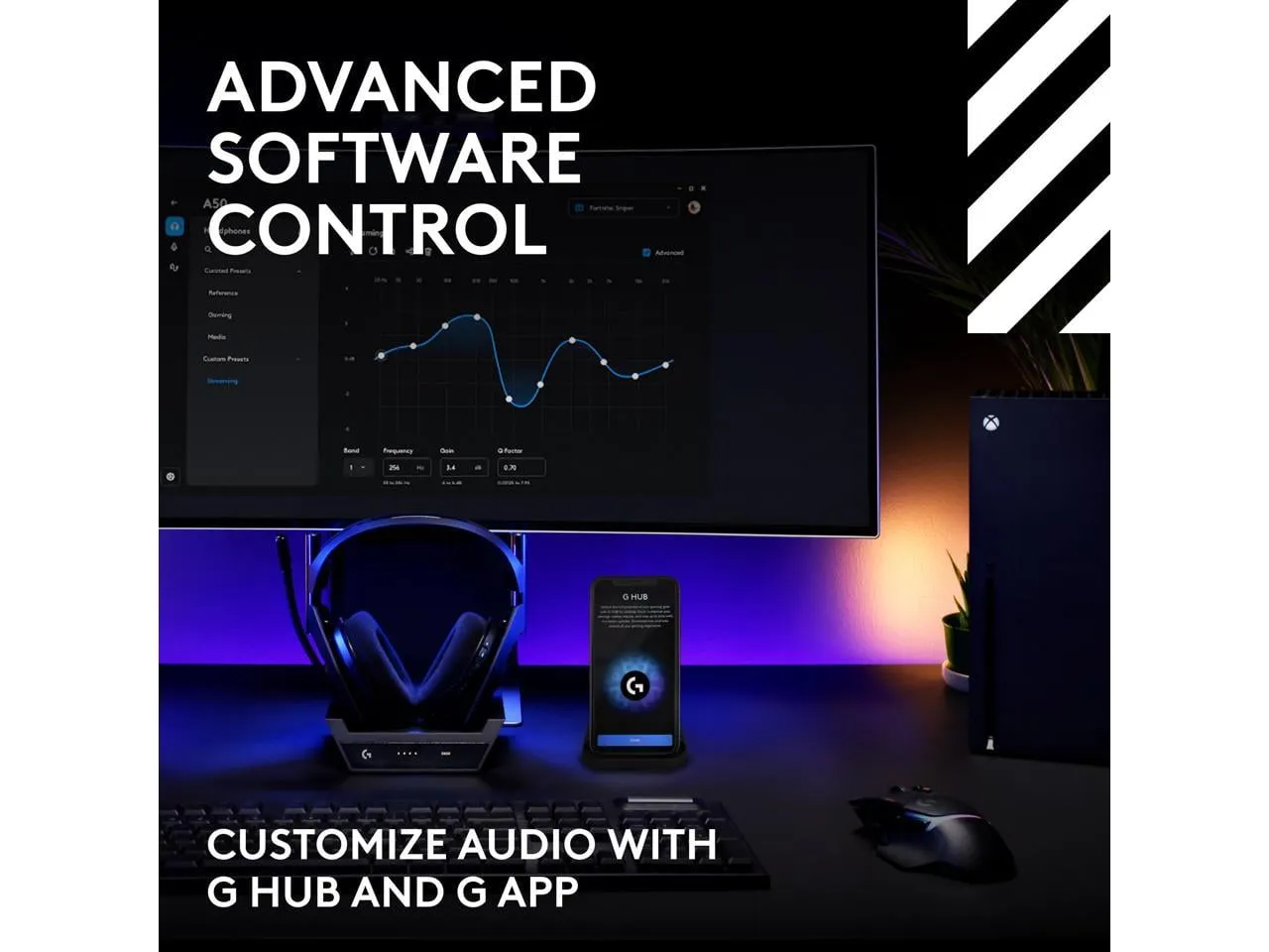 Logitech 939-002217 — A50 WIRELESS HEADSET WITH MIC + BASE STATION. SWITCH BETWEEN 3 PLATFORMS (XBOX/P