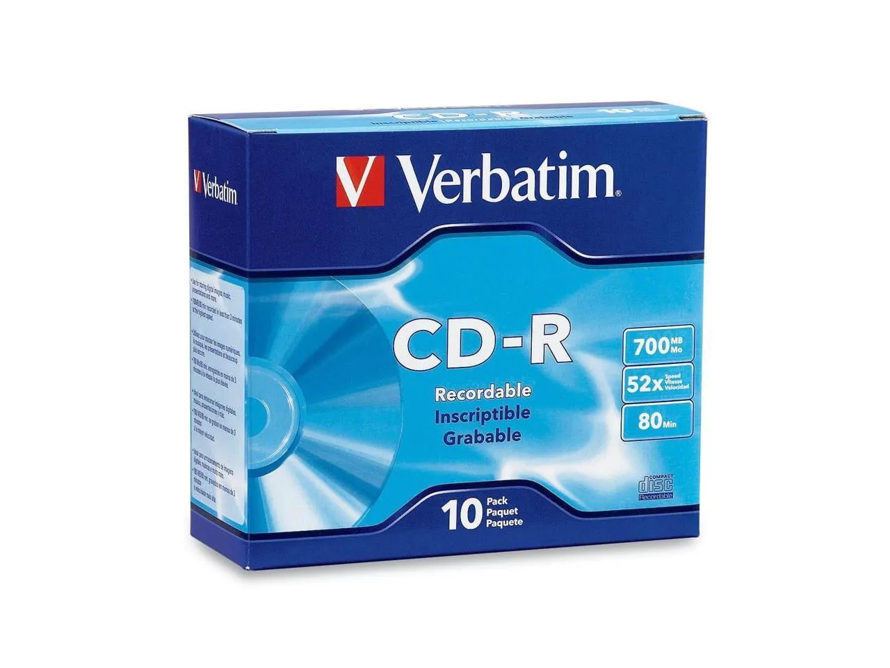 VERBATIM 94935 — CD-R 700MB 52X WITH BRANDED SURFACE