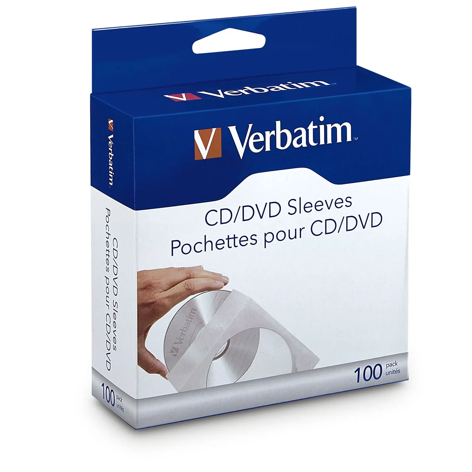 VERBATIM 49976 — CD/DVD PAPER SLEEVES CLEAR WINDOW 100PK