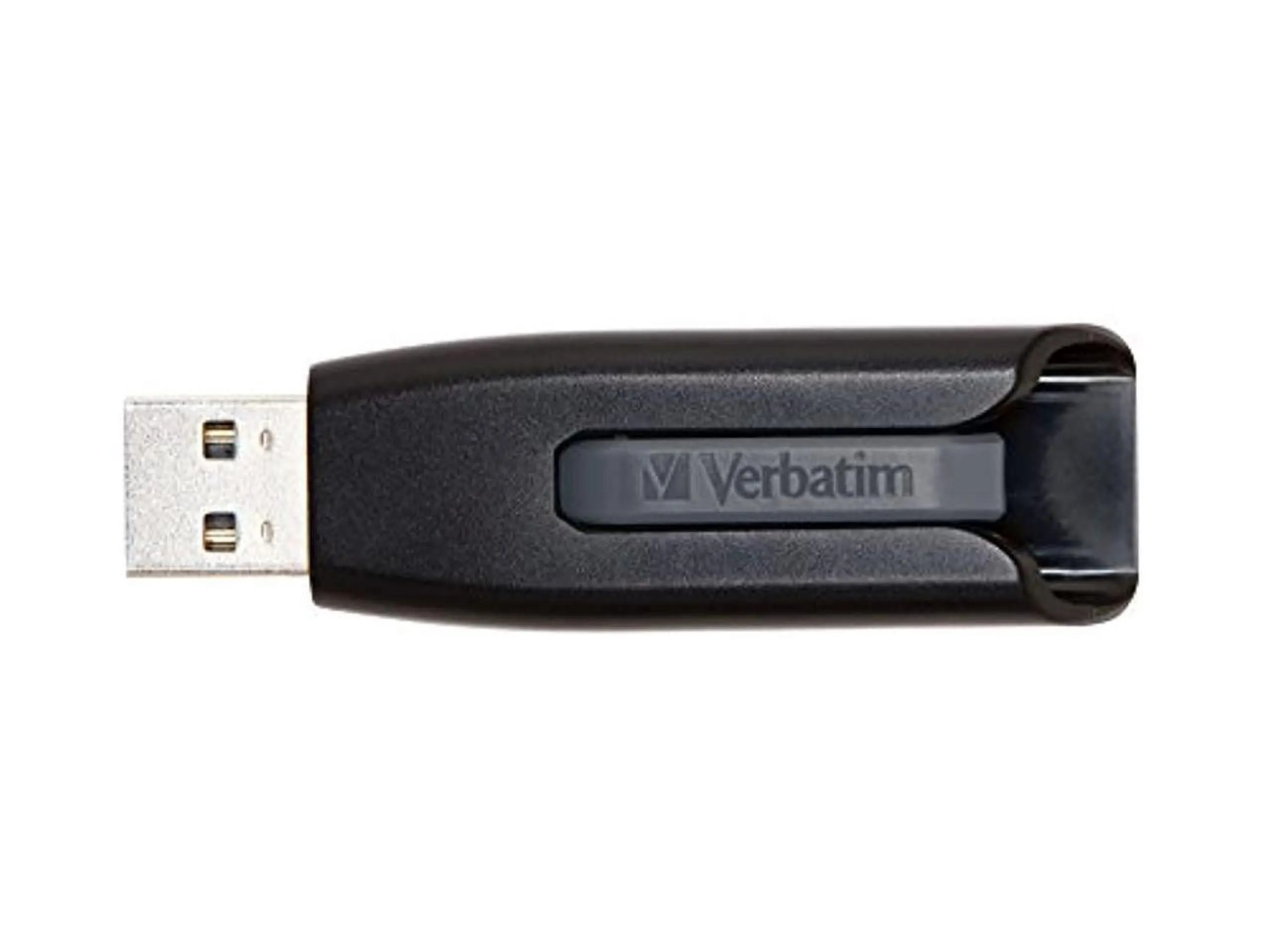 VERBATIM 49168 — Microban 256GB Store 'n' Go V3 USB 3.2 Gen 1 Flash Drive - Gray - 256 GB - USB 3.2 (Gen 1) Type A - 120 MB/s Read Speed - 25 MB/s Write Speed - Gray - Lifetime Warranty - 1 Each - TAA Compliant