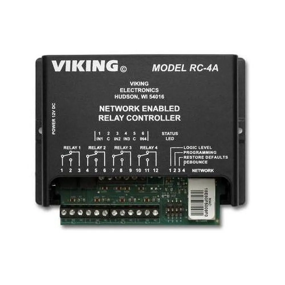 Viking Electronics VK-RC-4A — Viking Electronics VK-RC-4A Network Enabled 4 Relay Controller