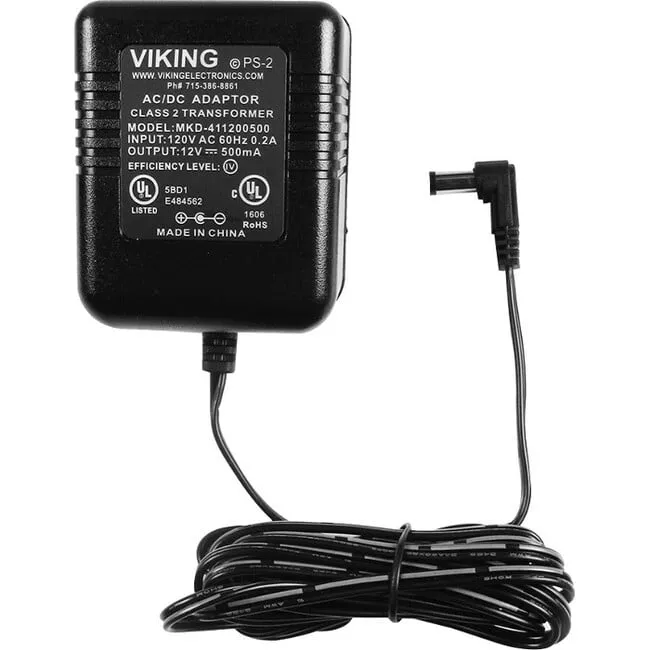 Viking Electronics VK-PS-2 — Viking 120V AC to 12V DC Power Supply with 2.1mm Plug