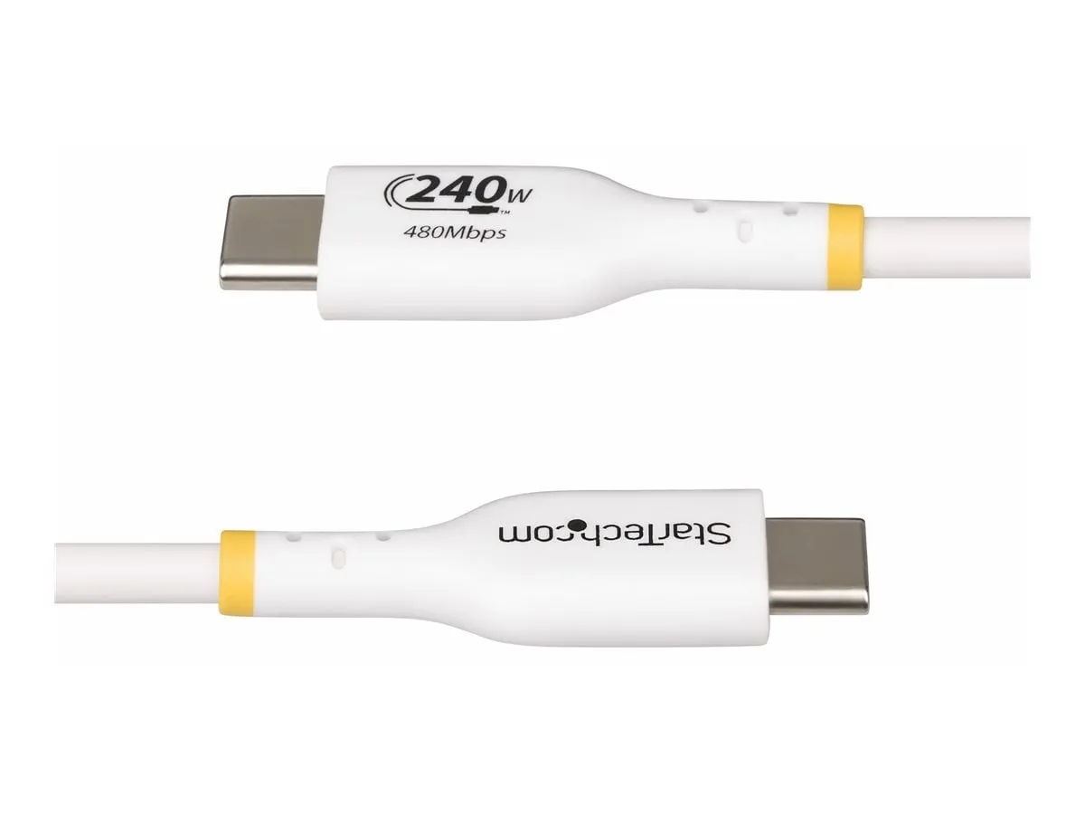 STARTECH USB2EPR3FW — 3FT WHITE USB-C CHARGING CABLE, USB-IF CERTIFIED USB C CABLE, 240W PD EPR, USB 2