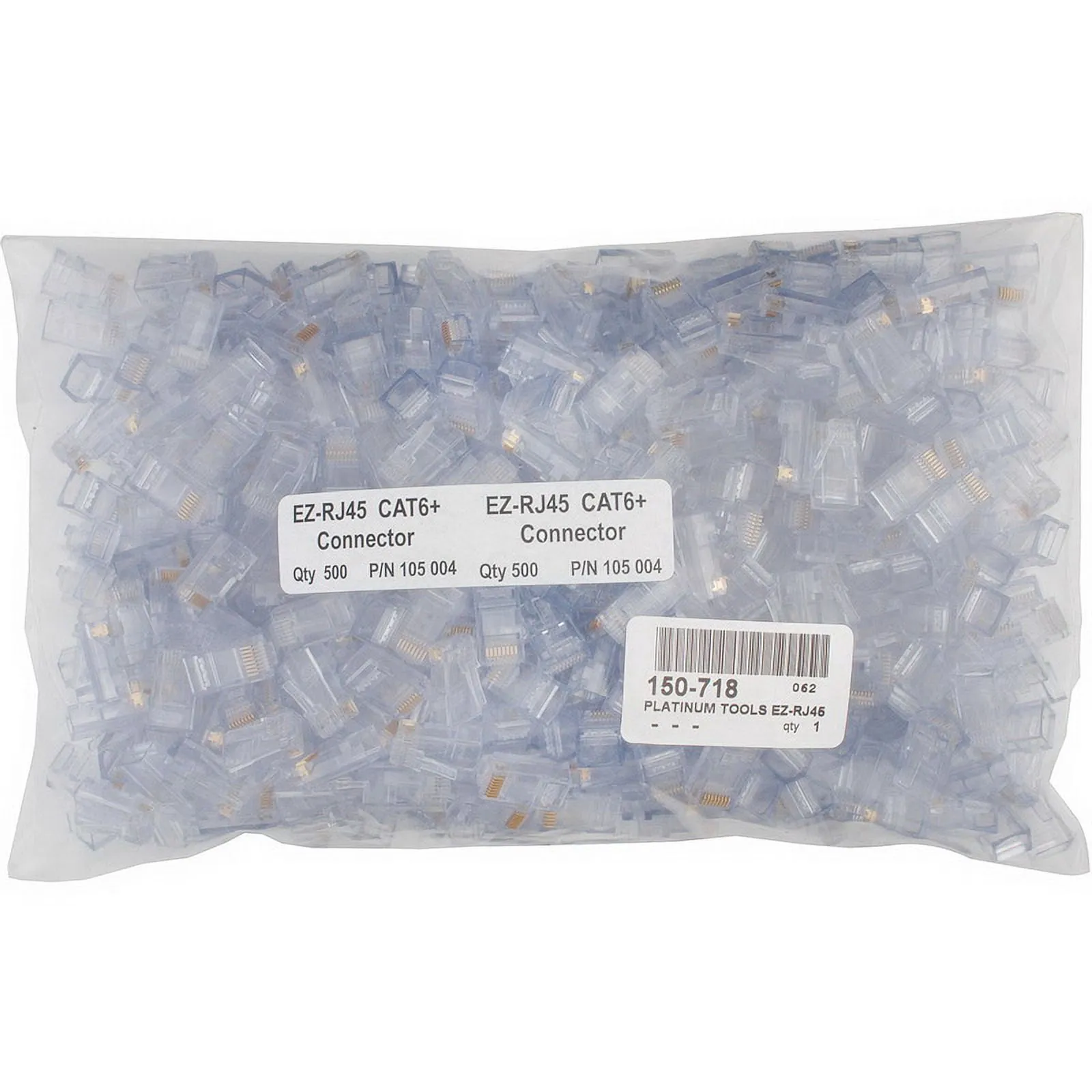 PLATINUM TOOLS 105004 — EZ-RJ45 CAT6 CONNECTOR. PKG 500PC/BAG.