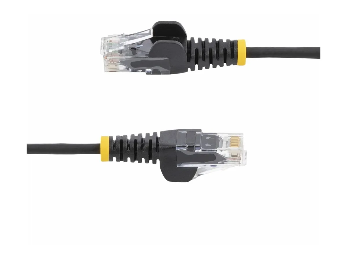 STARTECH N6PAT25BLKS — 25FT BLACK SLIM CAT6 ETHERNET CABLE, SNAGLESS, 100W POE, UTP, LSZH, 28AWG BARE C