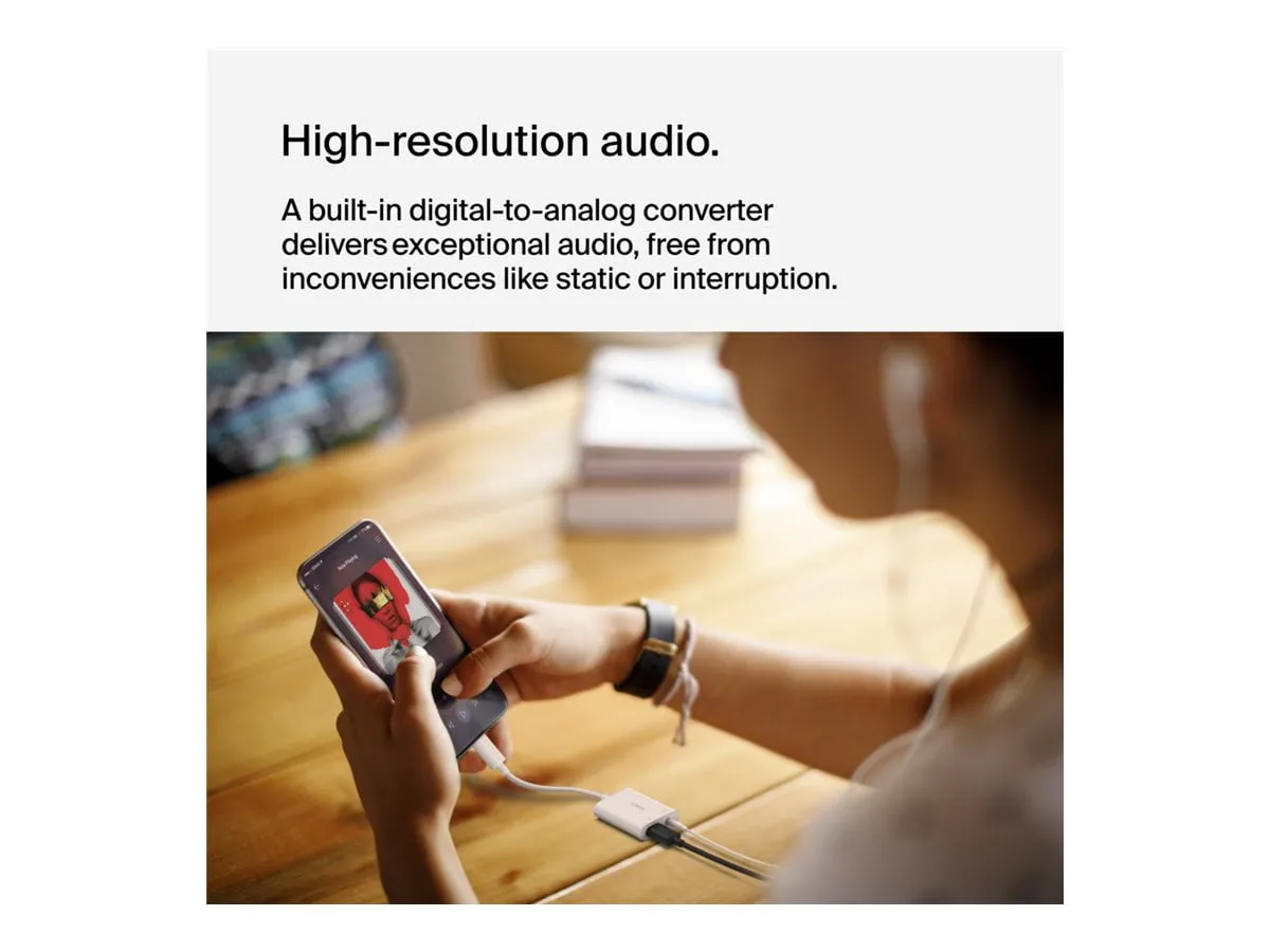 Belkin NPA004BTWH — ROCKSTAR 3.5MM AUDIO + USB-C CHARGE ADAPTER
