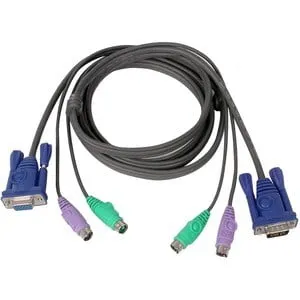 IOGear G2L5003P — KEYBOARD / VIDEO / MOUSE (KVM) CABLE - 6 PIN PS/2(M), HD-15 (M) - 6 PIN PS/2(M),