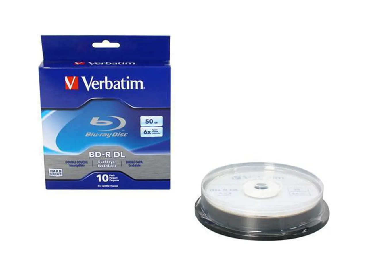 VERBATIM 97335 — Verbatim BD-R DL, 97335, 50GB, 6X, Branded, 10PK Spindle Box, TAA