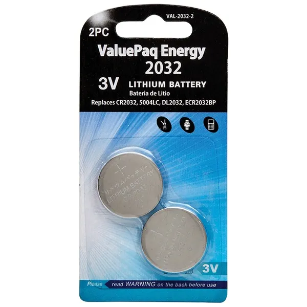 Dantona PEDOTVAL20322 — Dantona(R) VAL-2032-2 ValuePaq Energy 2032 Lithium Coin Cell Batteries, 2 pk