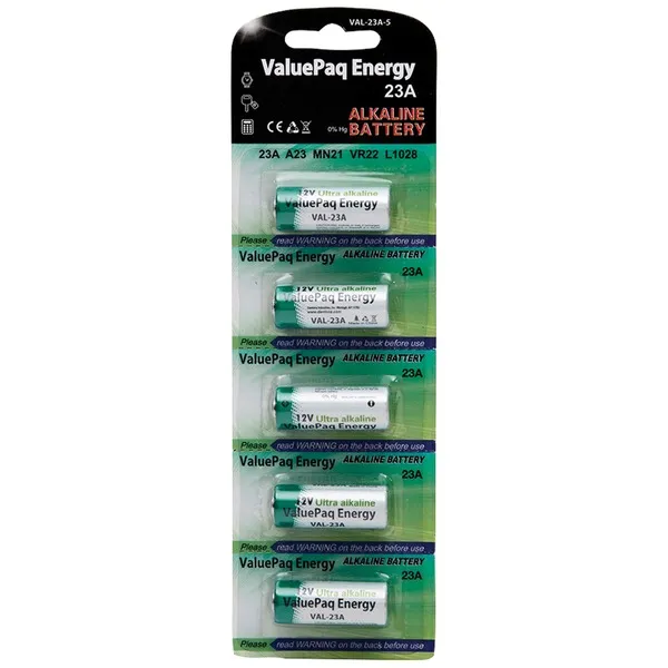 Dantona PEDOTVAL23A5 — Dantona(R) VAL-23A-5 ValuePaq Energy 23A Alkaline Cylindrical Batteries, 5 pk