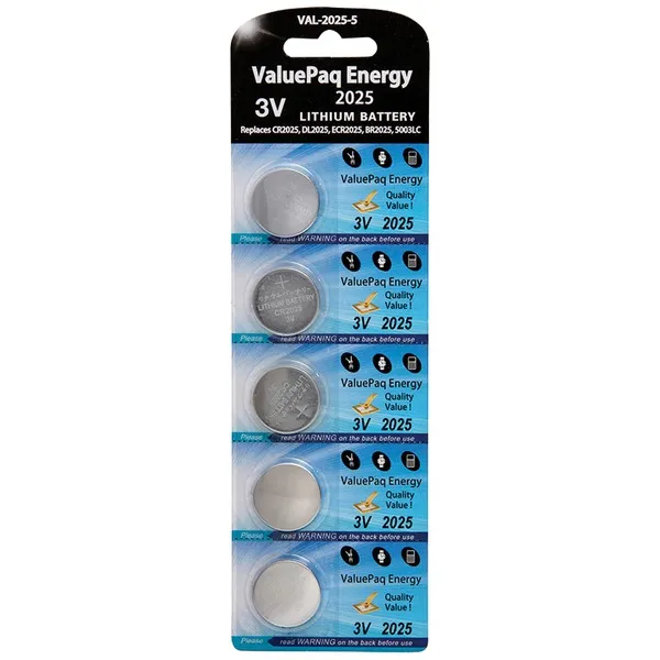 Dantona PEDOTVAL20255 — Dantona(R) VAL-2025-5 ValuePaq Energy 2025 Lithium Coin Cell Batteries, 5 pk