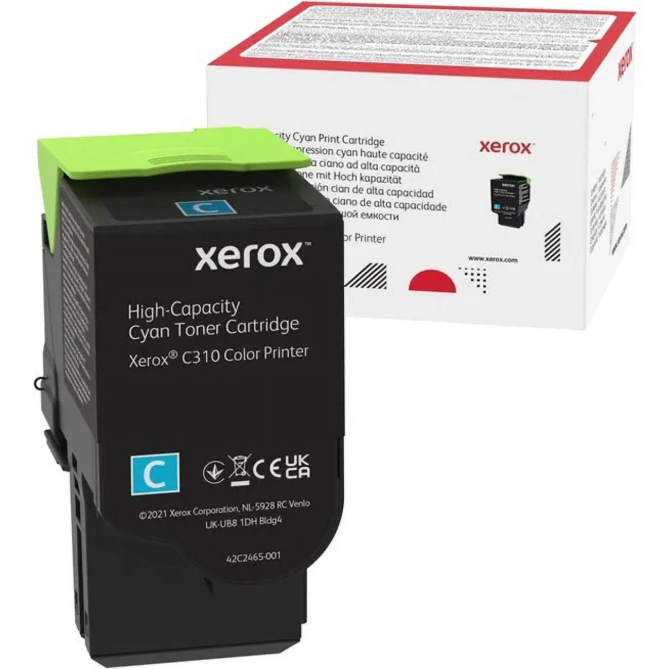 XEROX 006R04365 — GENUINE XEROX CYAN HIGH CAPACTIY TONER CARTRIDGE, XEROX C310 COLOR PRINTER, (US