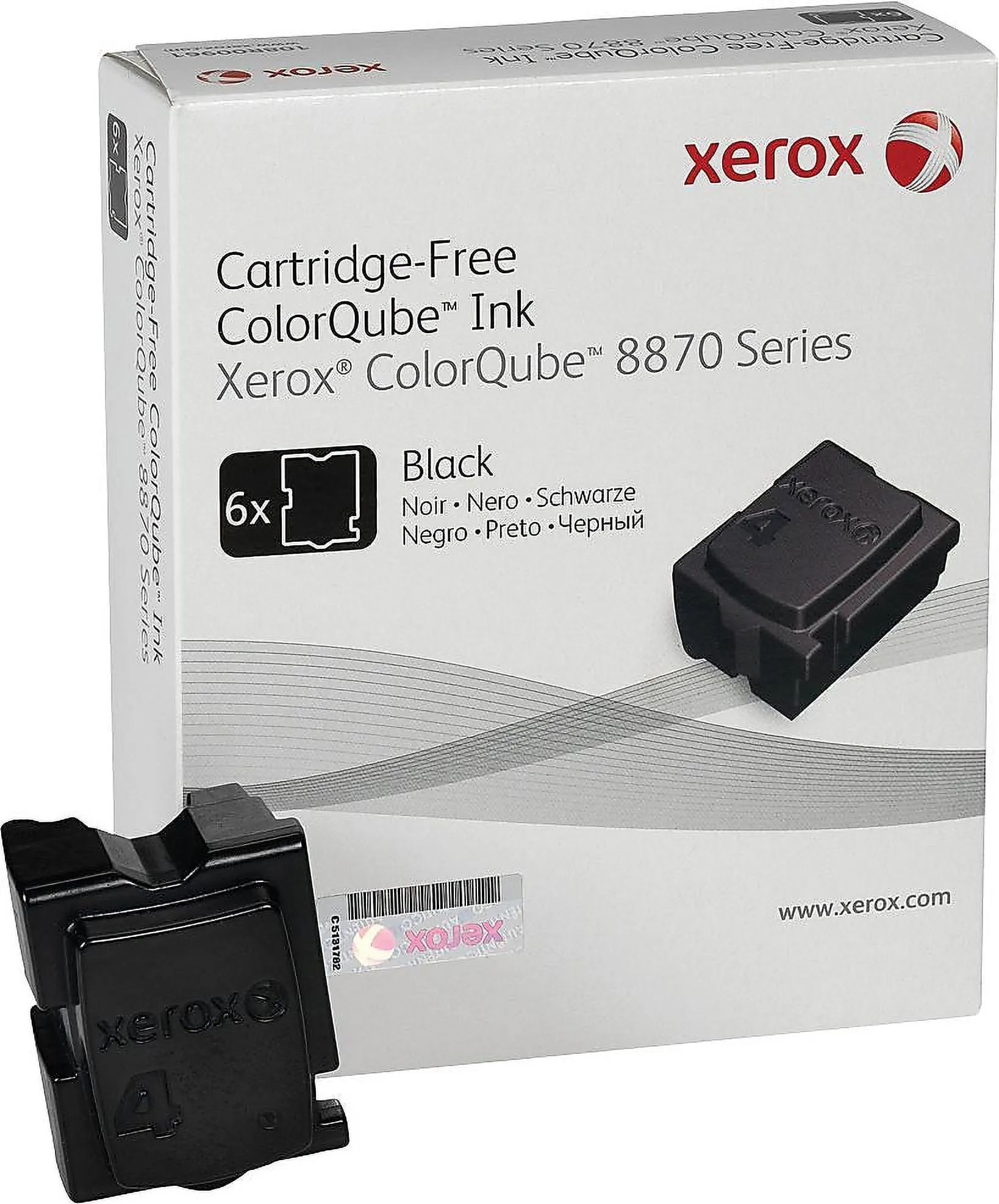 XEROX 108R00953 — XEROX COLORQUBE INK BLACK, COLORQUBE 8870 (6 STICKS), NORTH AMERICA