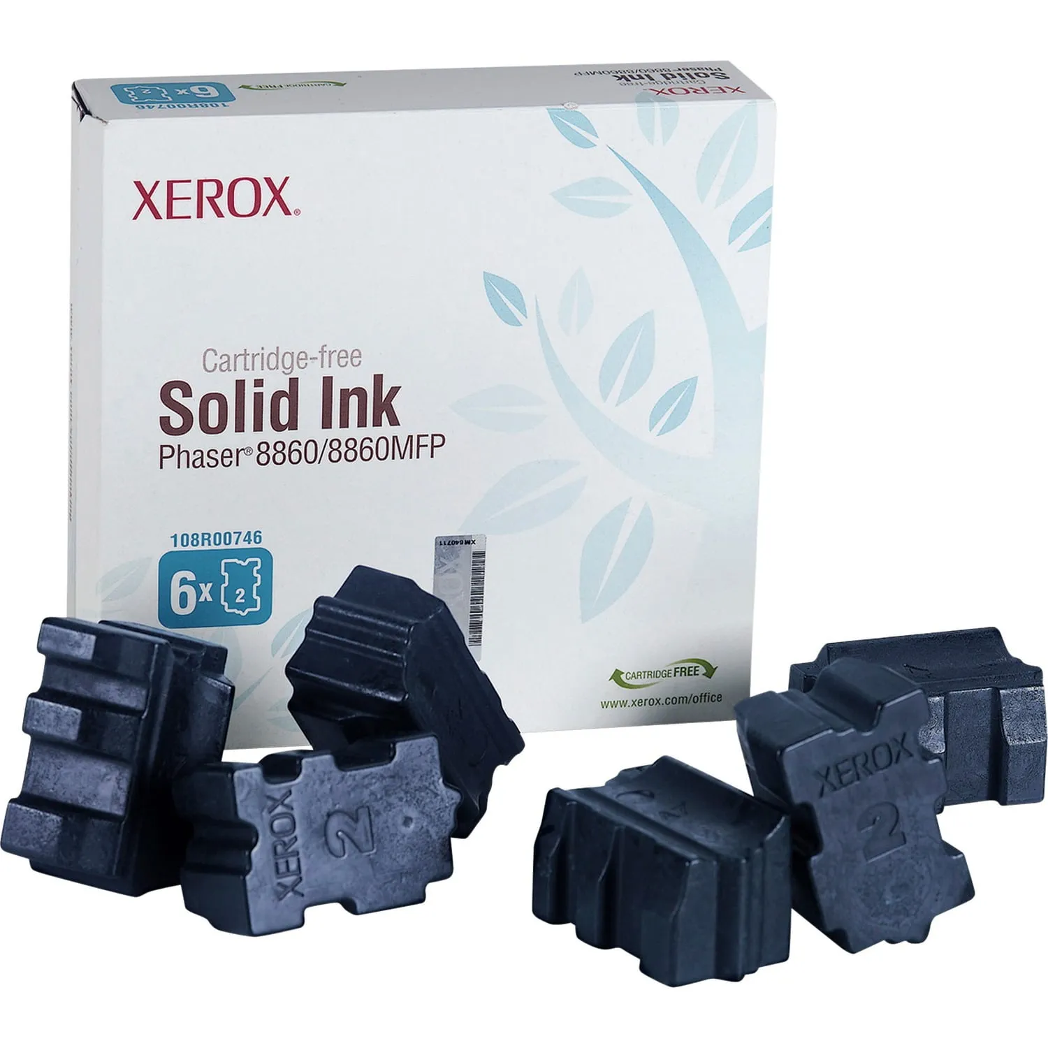 XEROX 108R00746 — GENUINE XEROX SOLID INK CYAN, PHASER 8860/8860MFP (6 STICKS)