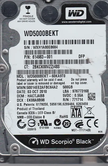 Western Digital-WD5000BEKT-NE
