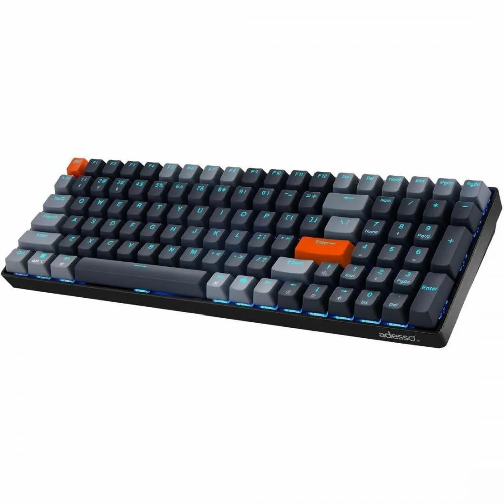 Adesso EASYTOUCH1200 — WIRED/WIRELESS/BLUETOOTH MULTI-OS ILLUMINATED MECHANICAL VIA COMPACT KEYBOARD WI