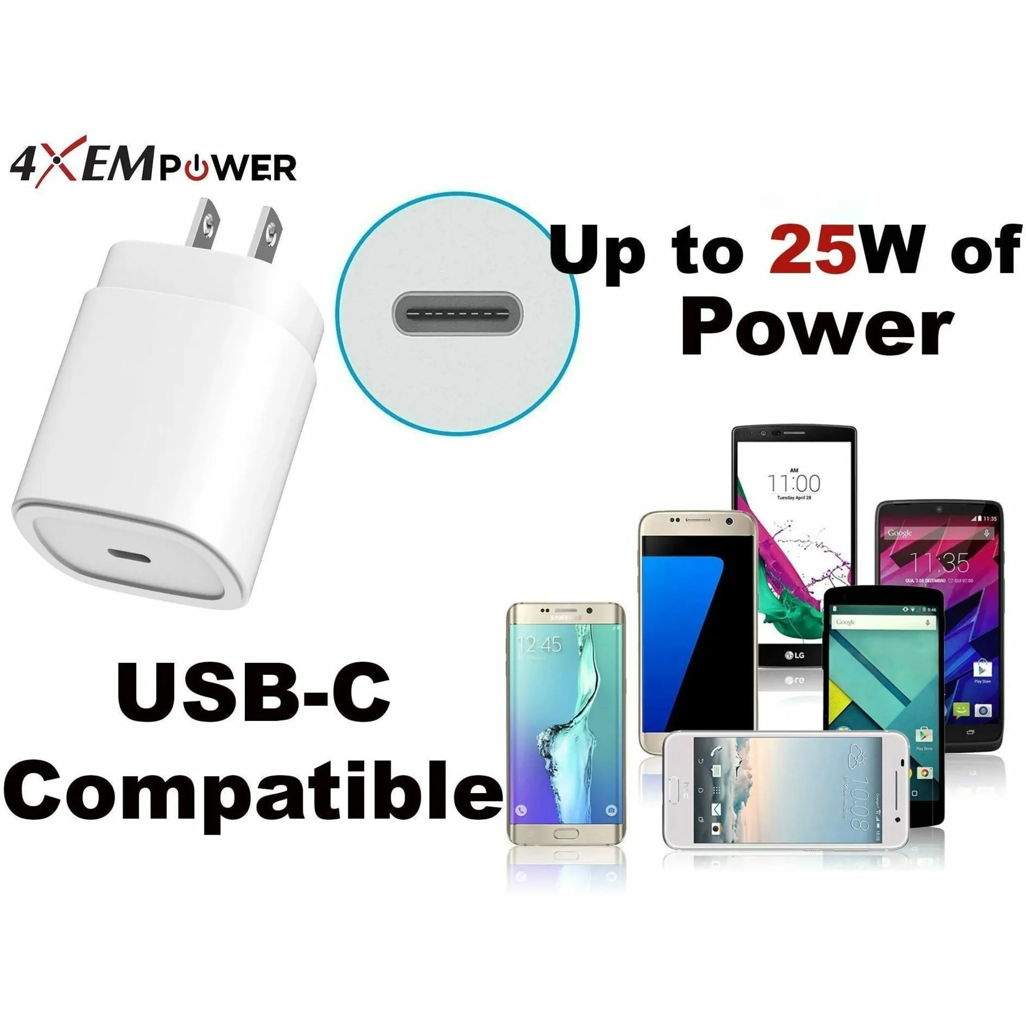 4XEM 4XIPHNKIT3 — iPhone 15 25W Charger with 3FT USB-C Cable