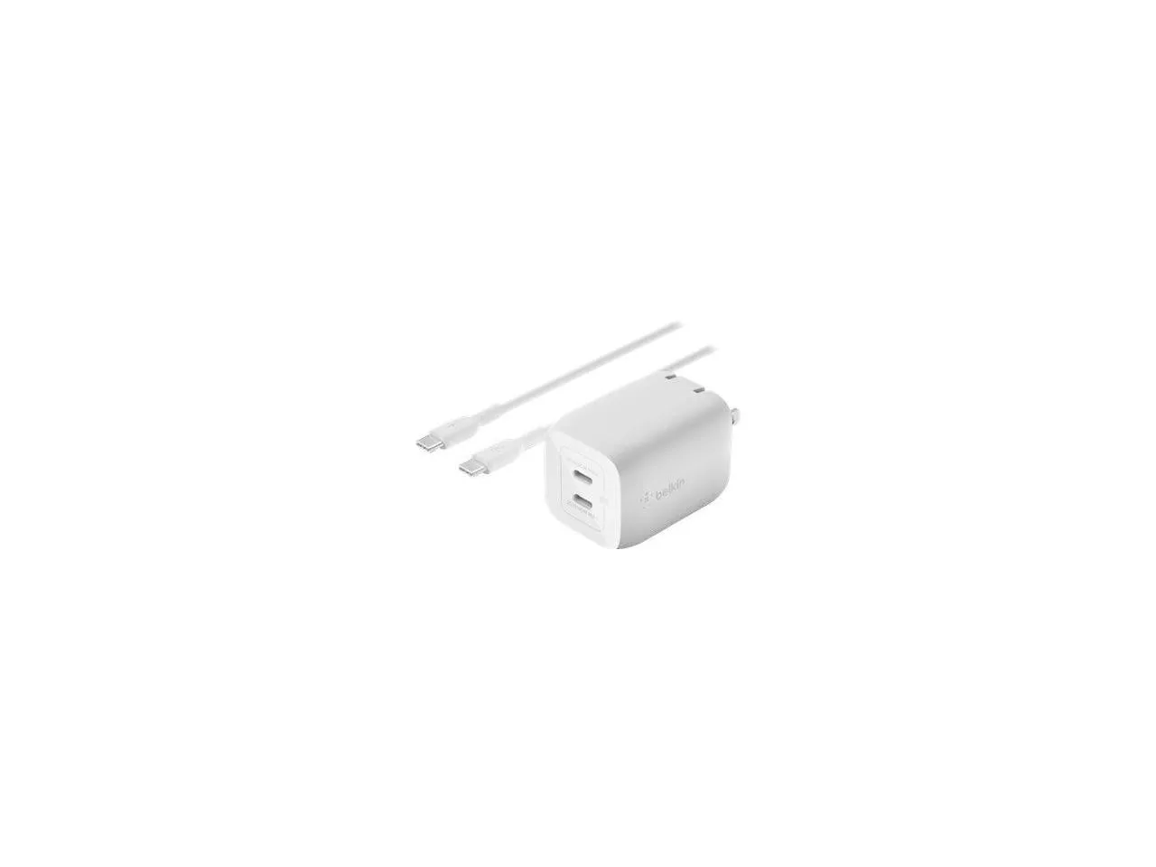 Belkin WCH013DQ2MWH-B6 — 65W DUAL USB-C GAN CHARGER + CABLE