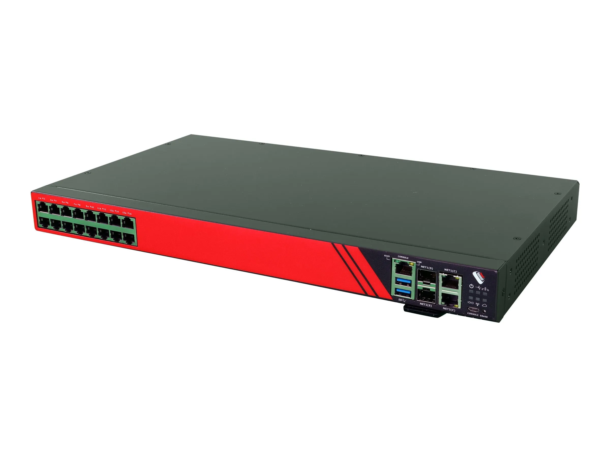 OPENGEAR OM2216 — 16 SELECTABLE SERIAL PORTS, X86 4-CORE CPU, 8G RAM, 64G SSD, 1GBE WITH SFP, DOCK