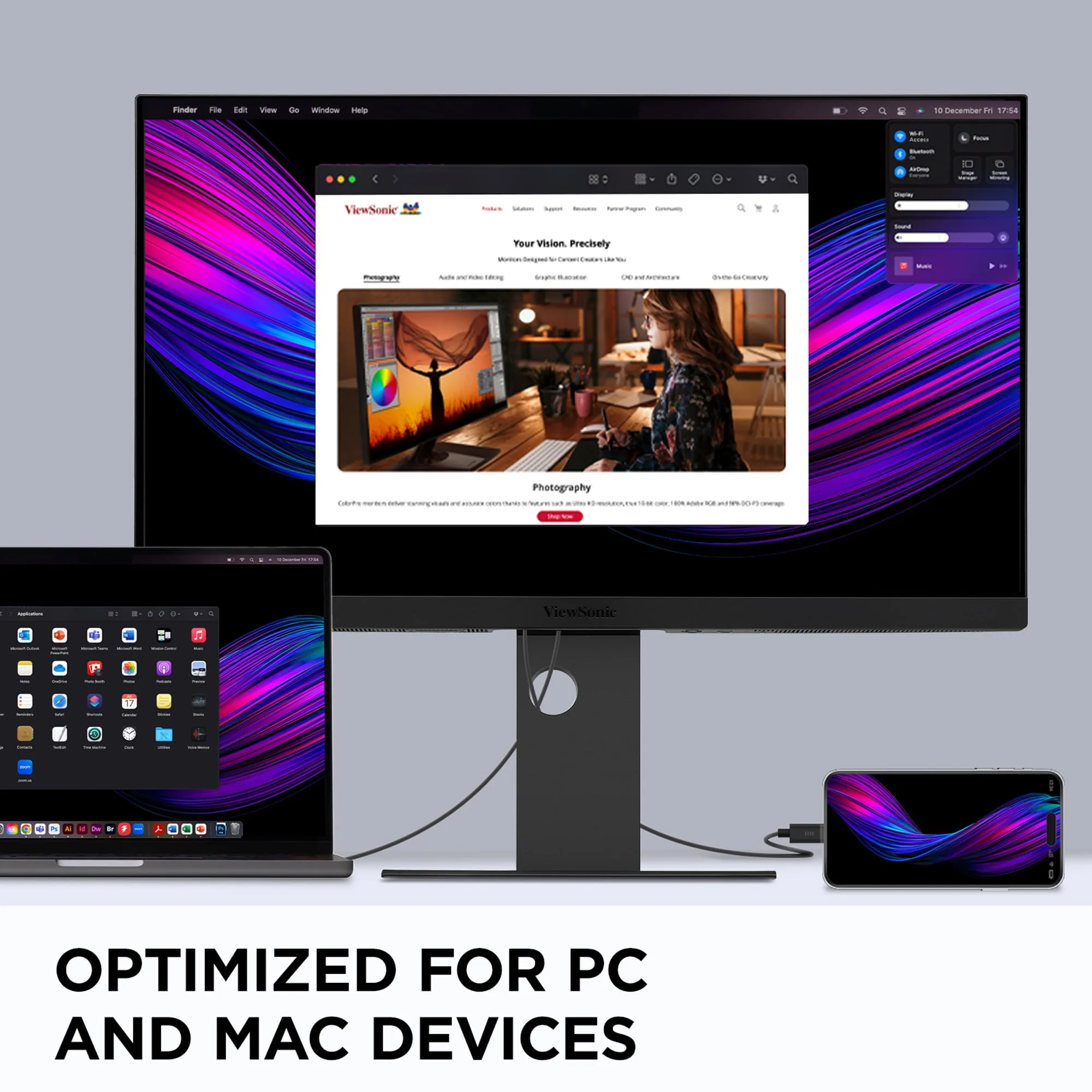VIEWSONIC VP2788-5K — 27IN COLORPRO 5K IPS MONITOR WITH 100W THUNDERBOLT 4, USB C, AND DCI-P3 COLOR GA