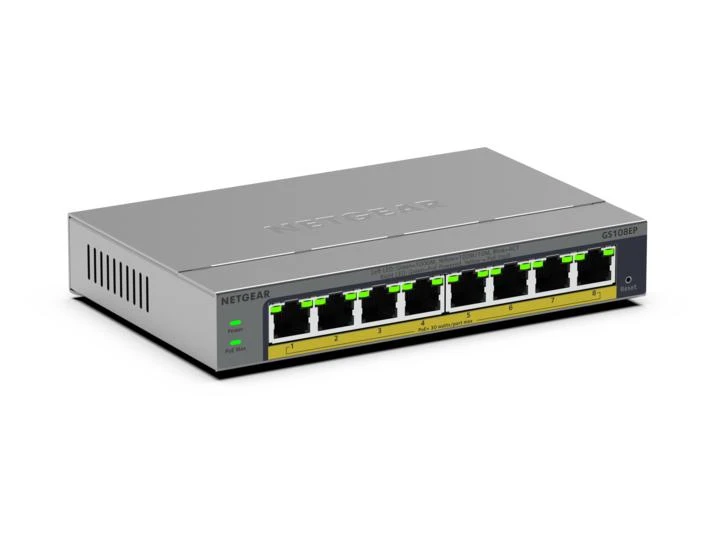 NETGEAR GS108EP-100NAS — 8PT GIGABIT ETHERNET EASY SMART POE+ SWITCH