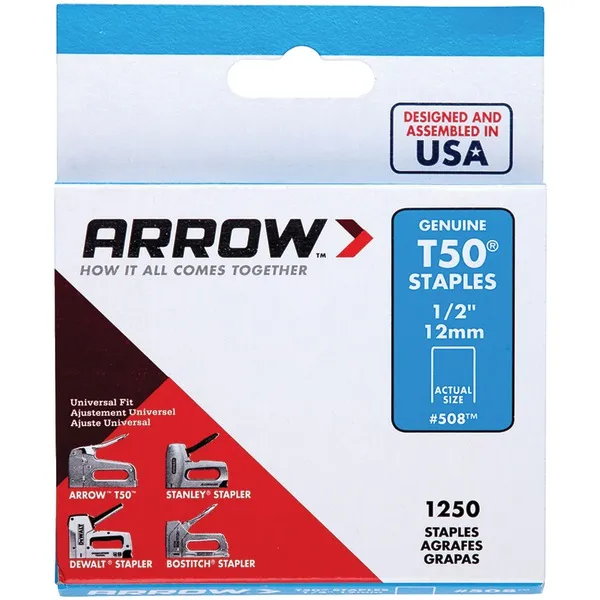 ARROW AFC50824 — Arrow(R) 50824 T50(R) Staples, 1,250 pk (1/2)