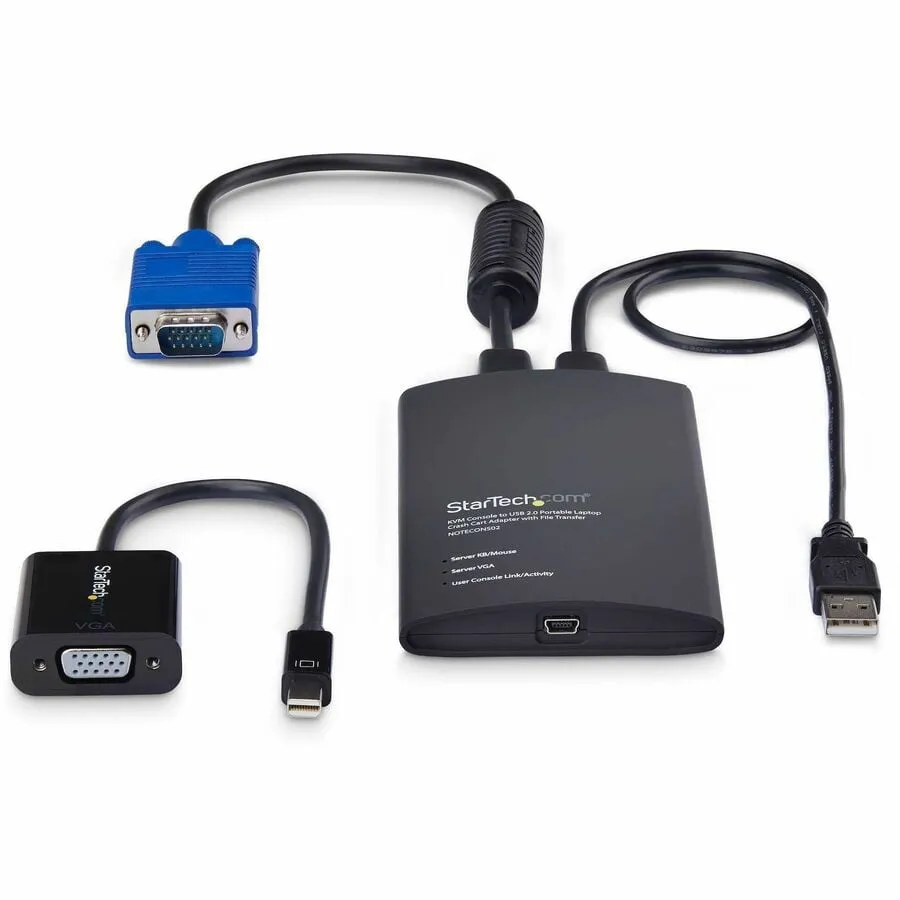 STARTECH NOTECONS02-VGA-MDP — PORTABLE LAPTOP CRASH CART ADAPTER, USB/VGA/MINI DISPLAYPORT KVM CONSOLE, FILE T
