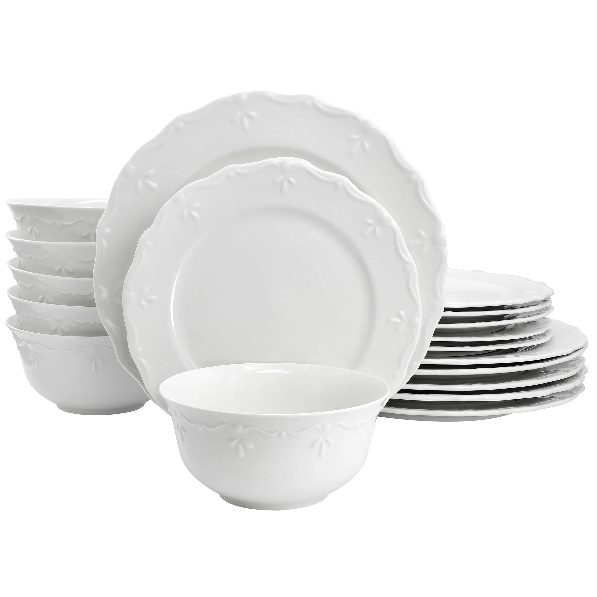ELAMA ELM-HENRYI-18 — Elama Henryi 18-Piece White Porcelain Dinnerware Set