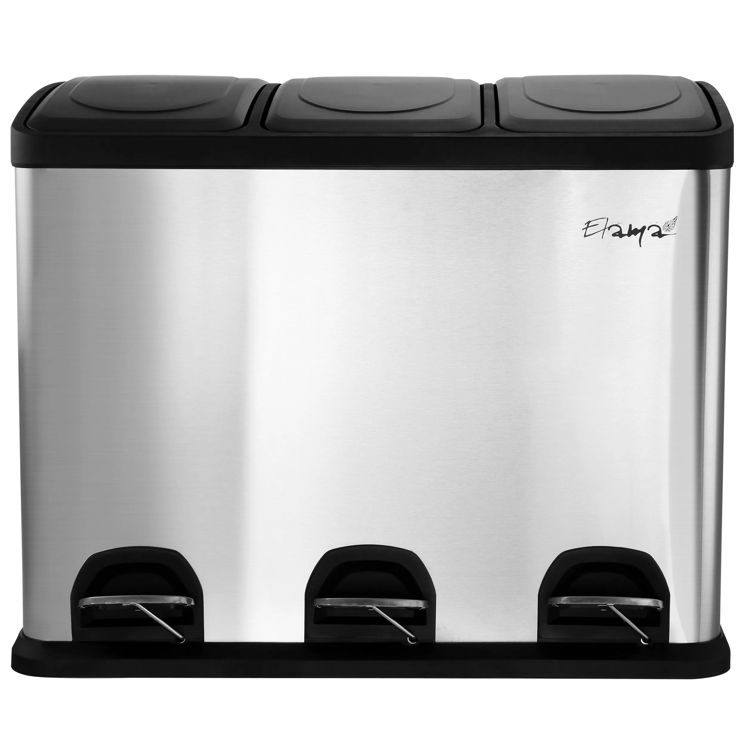 ELAMA EL-LD710-45L — Elama 3 Section 15 Liter/4 Gallon Each Section Trash and Recycling Step Bin