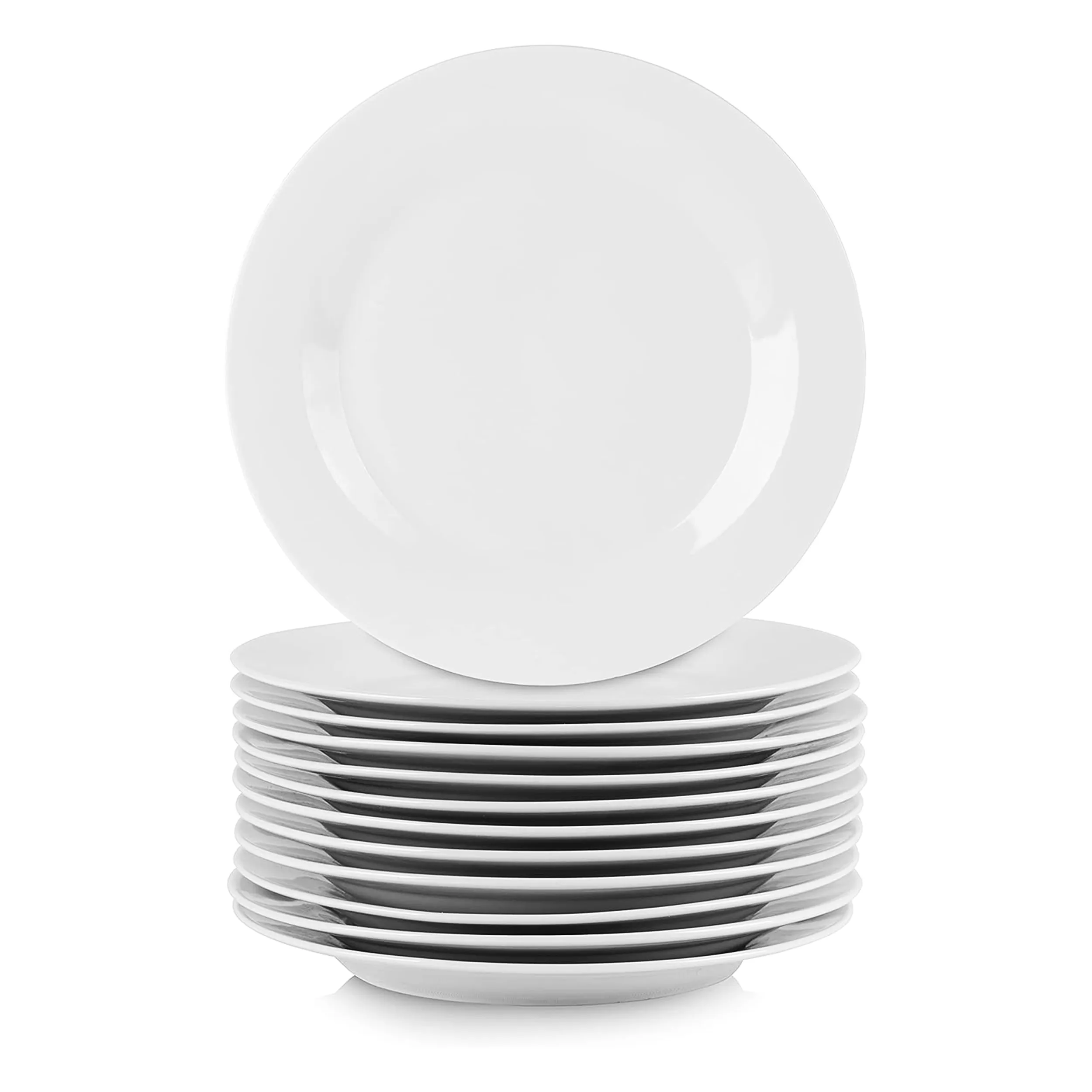 ELAMA EL-2024-DPR — Elama Porcelain 12 Piece Large Round Dinner Plate Set in White