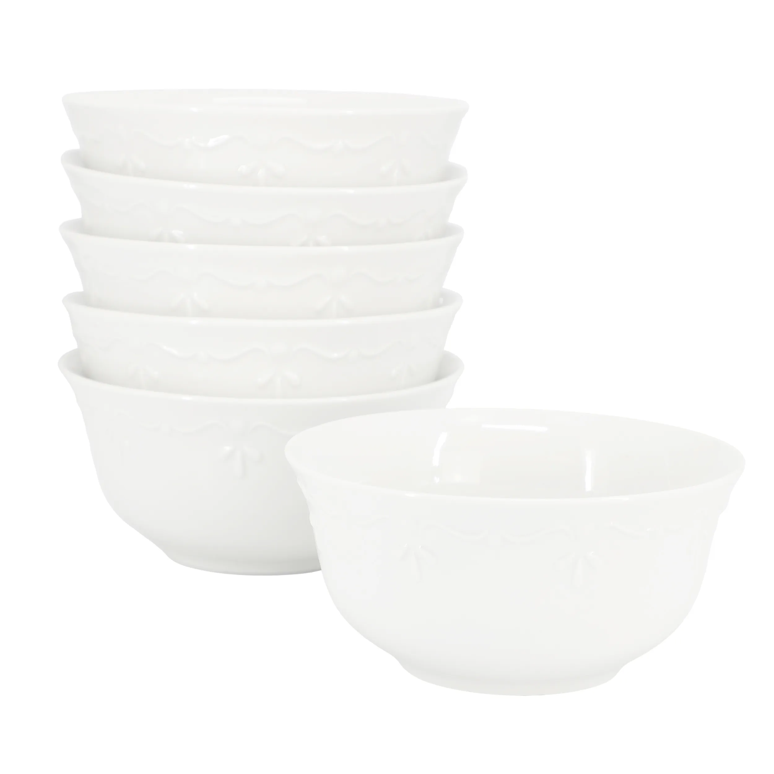 ELAMA ELM-HENRYI-BOWL — Elama Henryi 6 Piece 6.1 Inch Porcelain Bowl Set in White