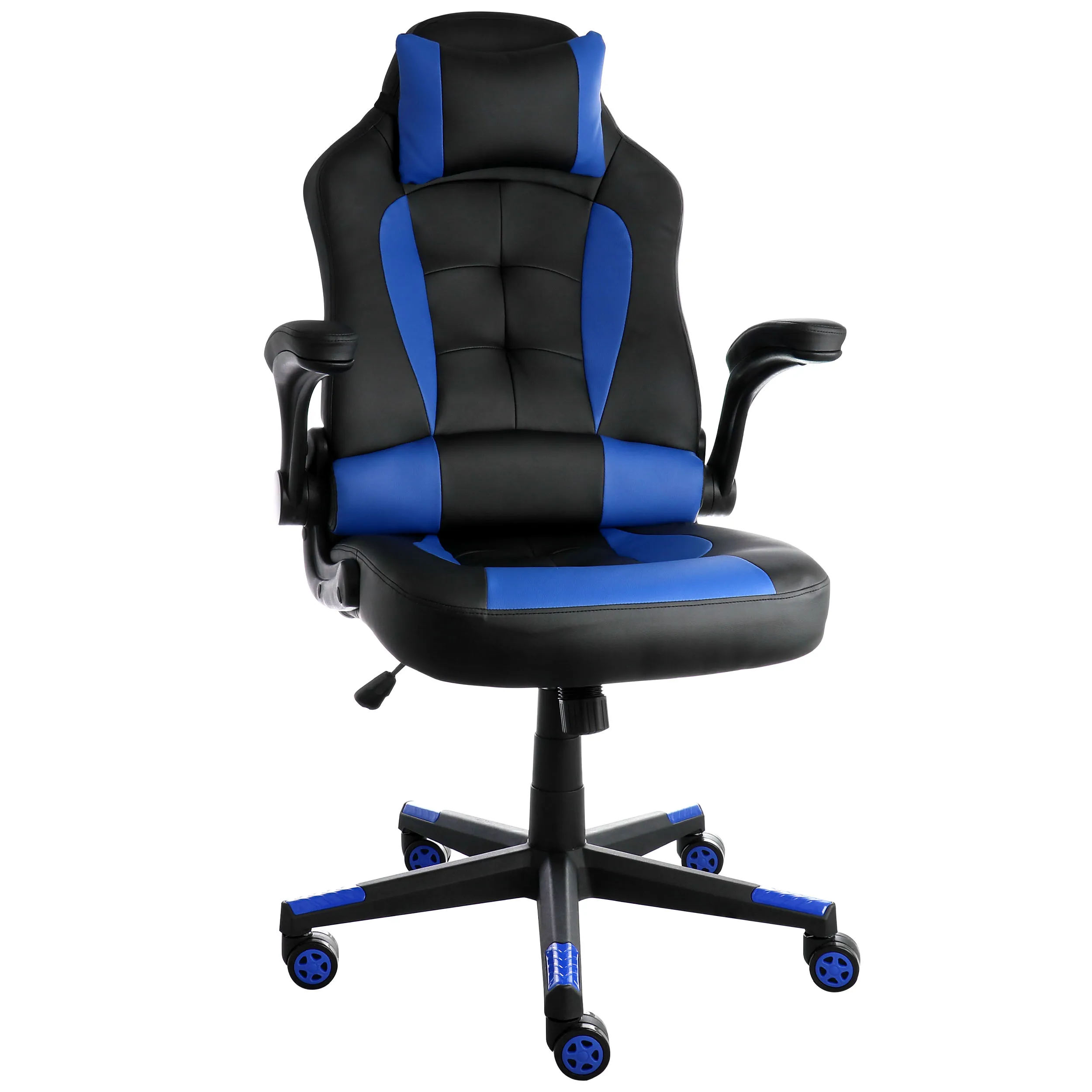 ELAMA ELM-F-013 — Adjustable High Back Gaming Chair with Lumbar Support - Black/Blue