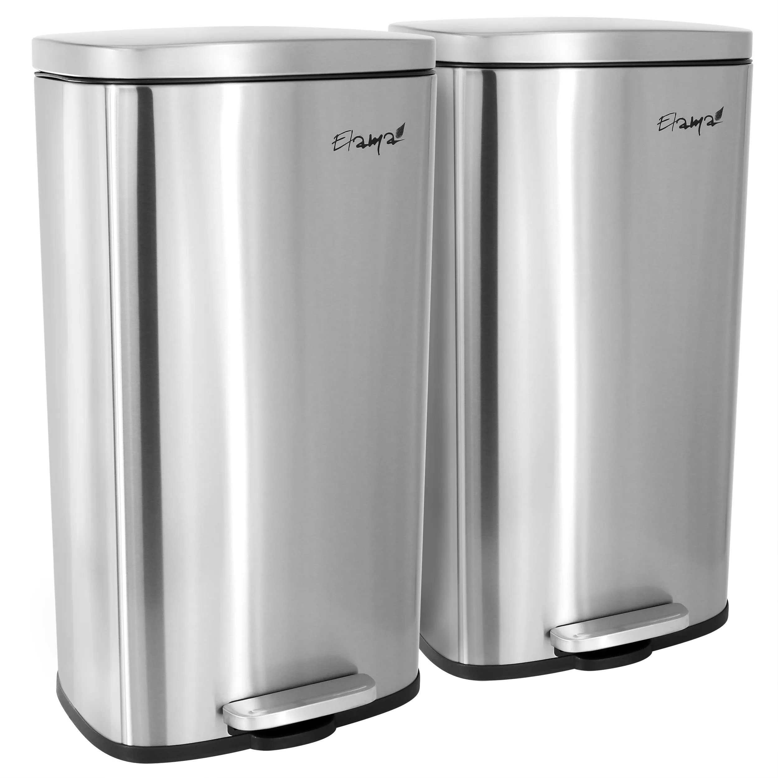 ELAMA EL-H8-30-30L — Elama 30L Rectangular Stainless Steel Twin Trash Bins