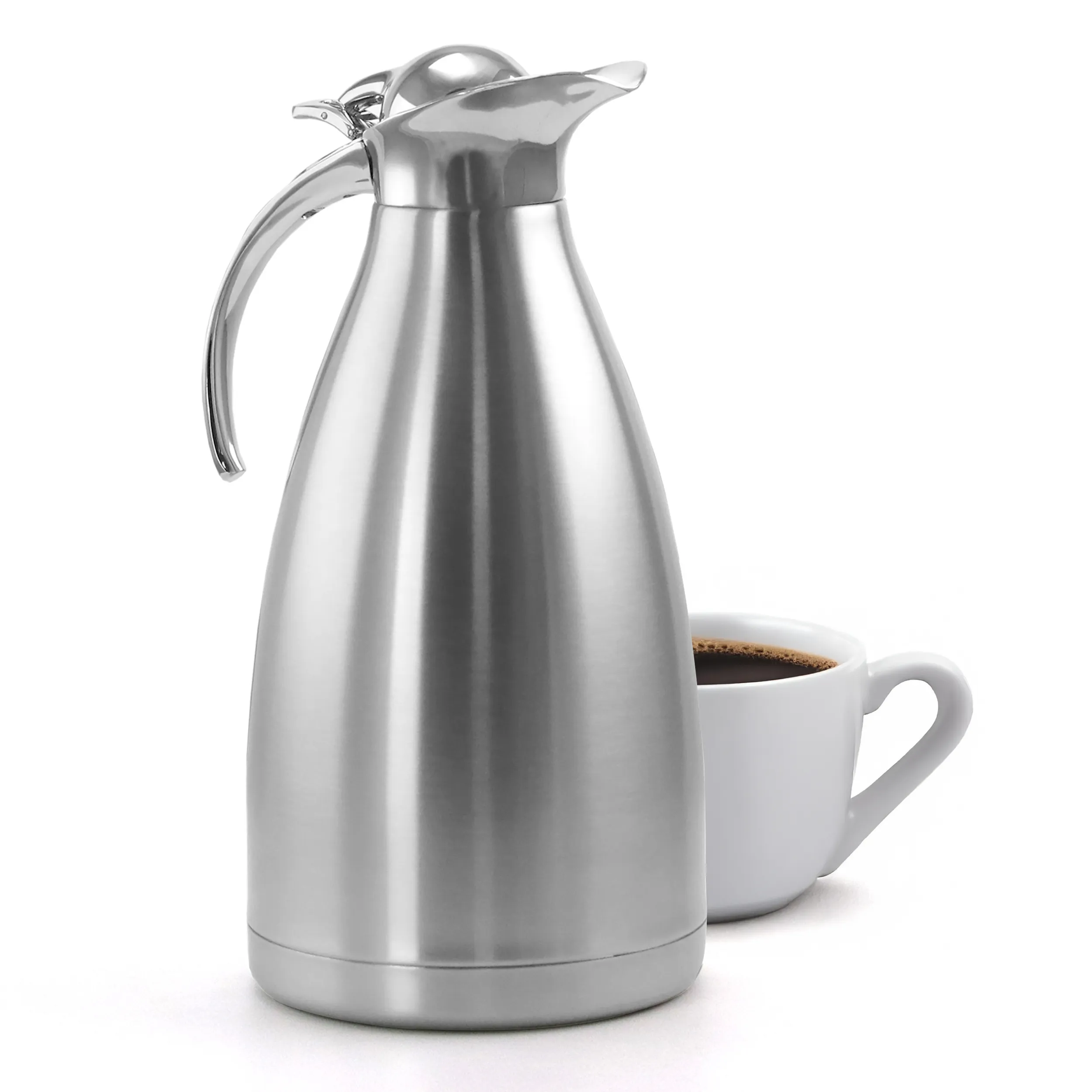 MegaChef MG-JSUI020 — MegaChef 2L Deluxe Stainless Steel Thermal Beverage Carafe for Coffee and Tea