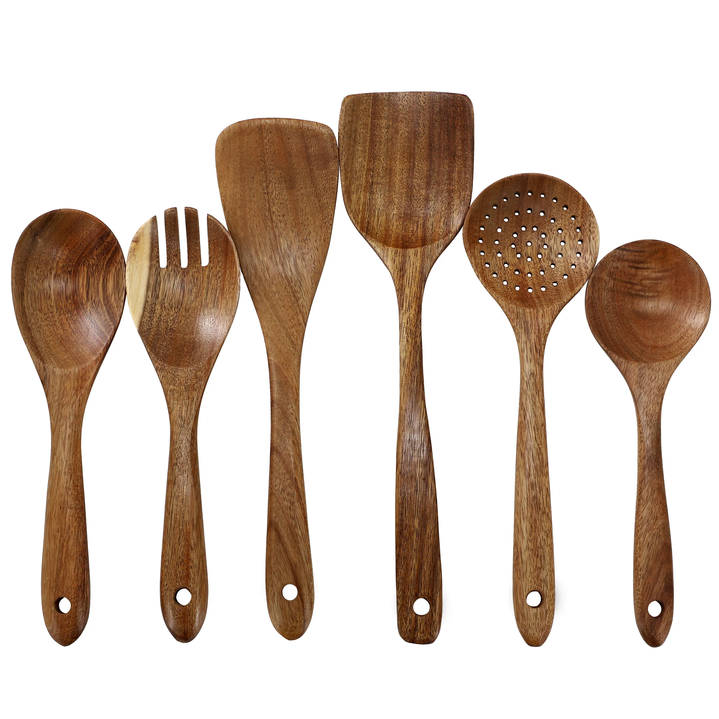 MegaChef MC-A127 — Elama 6 Piece Acacia Wood Kitchen Utensil Set