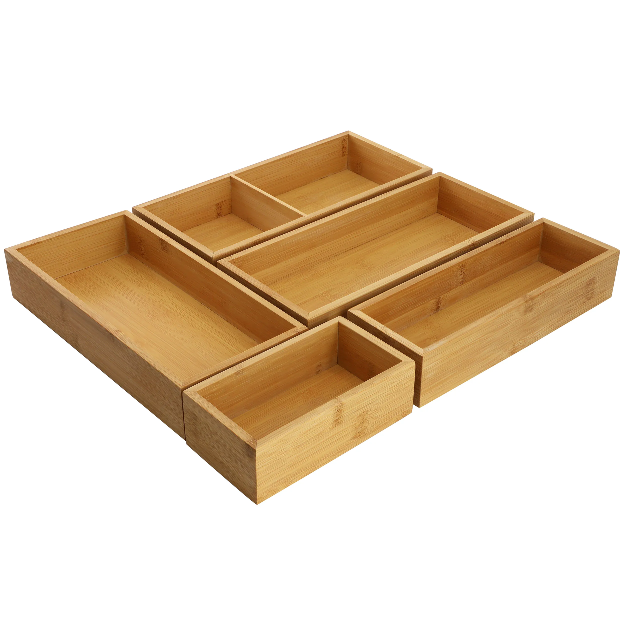 MegaChef MC-B108 — MegaChef 5 Piece Bamboo Storage and Organization Trays