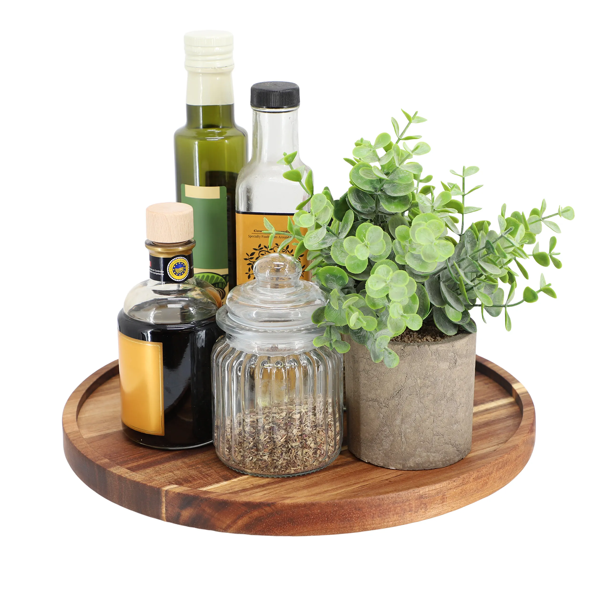 MegaChef MC-A110 — MegaChef 12 Inch Acacia Wood Lazy Susan Tray