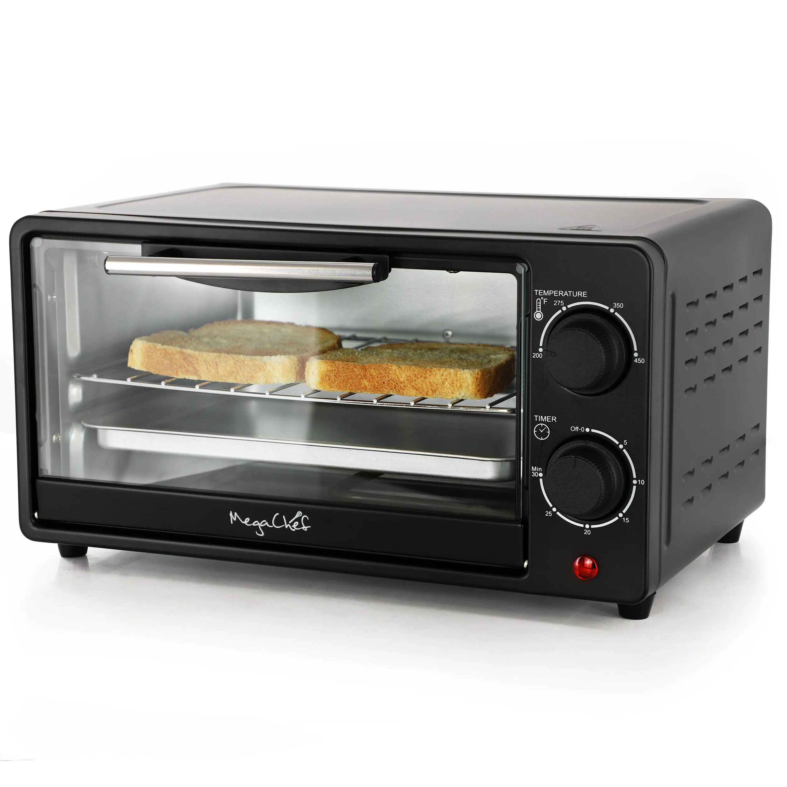 MegaChef MCOV-1200BK — MegaChef 9.5 Quart Electric Counter Top Toaster Oven in Matte Black